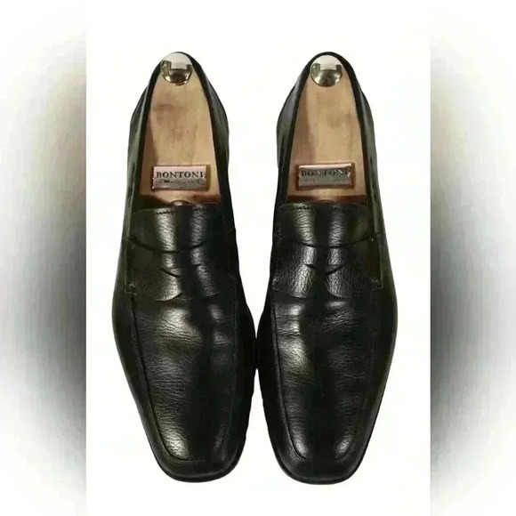 TOD'S BLACK CALFSKIN LEATHER GOMMINO PENNY LOAFER SLIP ON  10US ITALY - Picture 2 of 10